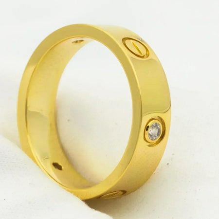 [🌹Rose💎]LOVE RING 5.5MM 3 DIAMONDS GOLD