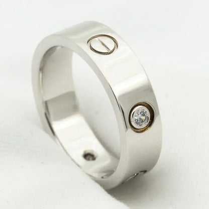 [Rose Jewelrys]LOVE RING 5.5MM 3 DIAMONDS SILVER