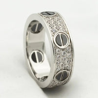 [🌹Rose💎]LOVE RING 5.5MM DIAMONDS PAVED CERAMIC