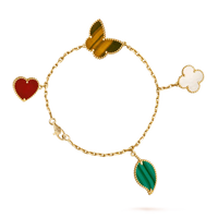 [🌹Rose💎]LUCKY SPRING 5 MOTIF GOLD BRACELET