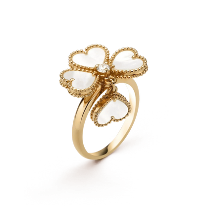 [Rose Jewelrys]SWEET CLOVER WHITE MOP RING