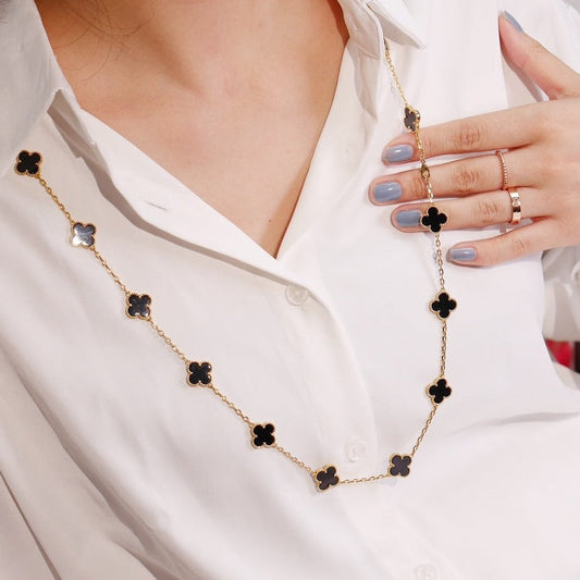 [Rose Jewelrys]CLOVER 20 MOTIFS ONYX ROSE GOLD