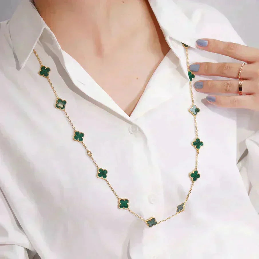 [Rose Jewelrys]CLOVER 20 MOTIFS MALACHITE GOLD