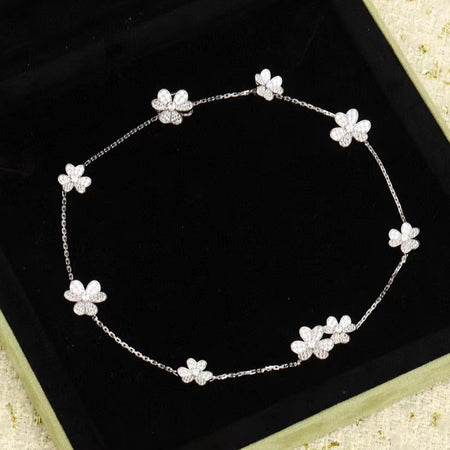 [🌹Rose💎]FRIVOLE SILVER 9 FLOWERS NECKLACE