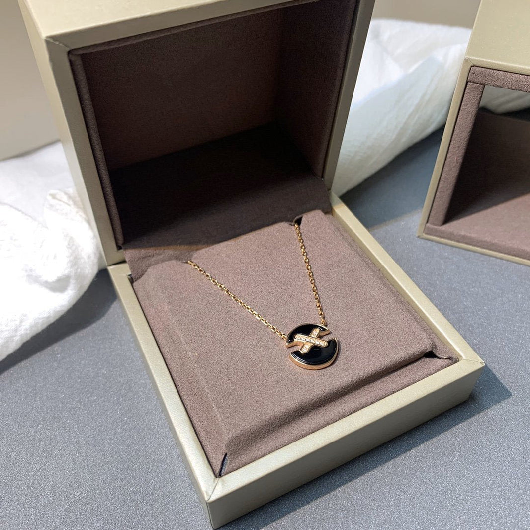 [🌹Rose💎]JEUX DE PINK GOLD DIAMOND NECKLACE