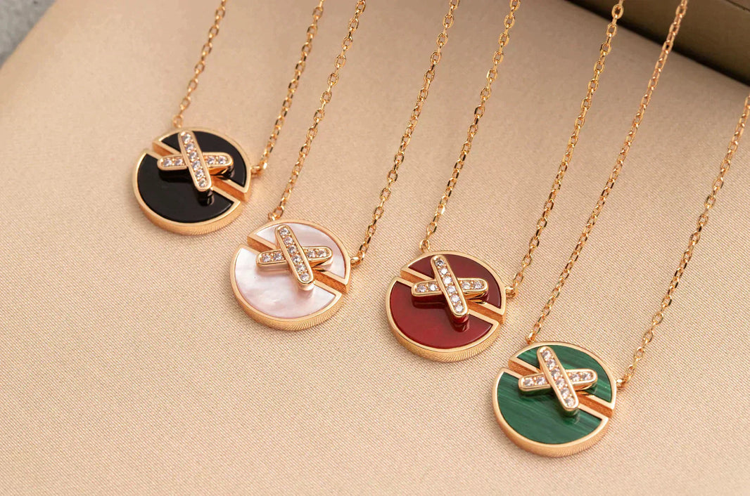 [🌹Rose💎]JEUX DE ROSE GOLD DIAMOND NECKLACE