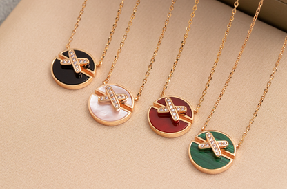 [Rose Jewelrys]JEUX DE PINK GOLD DIAMOND NECKLACE