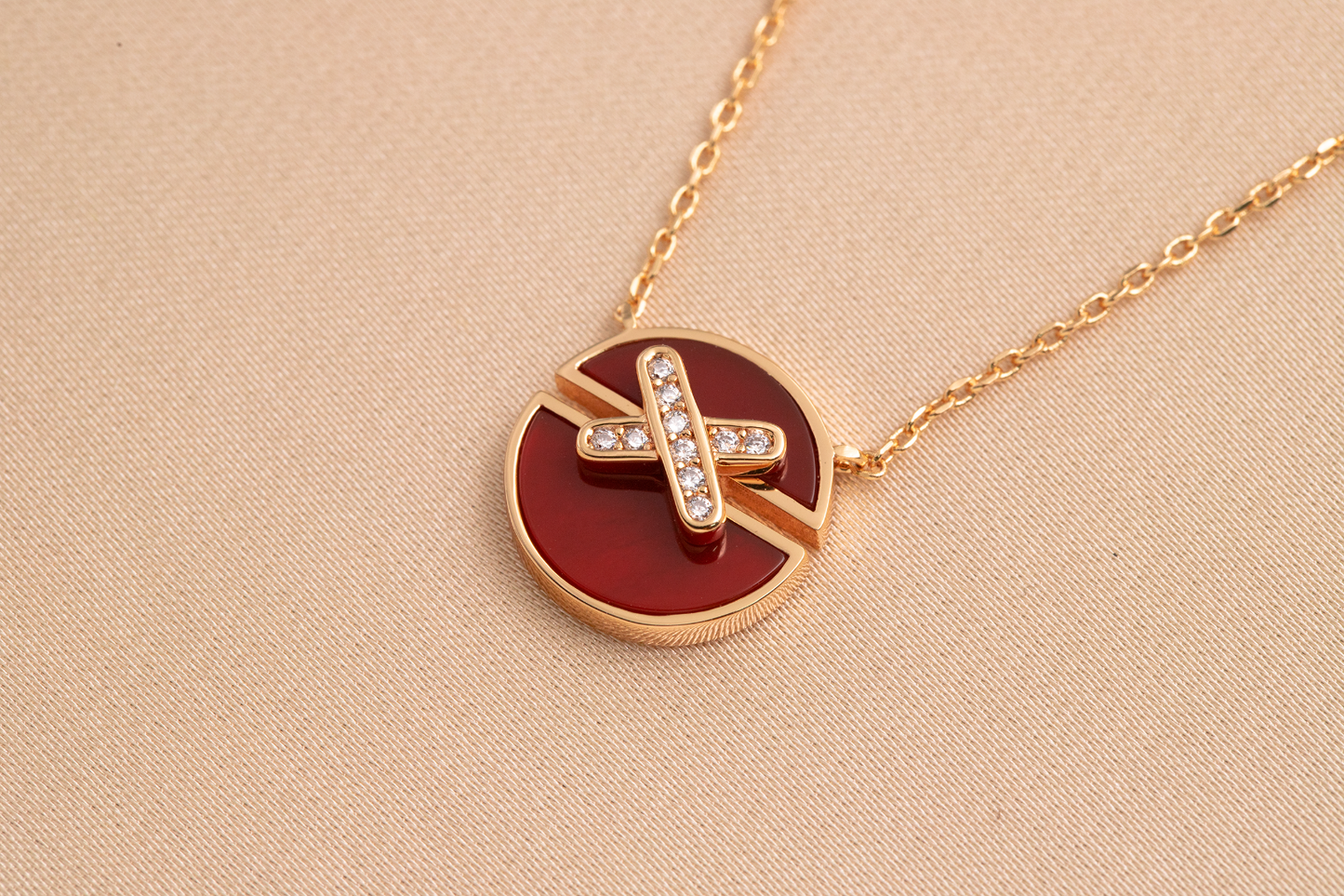 [Rose Jewelrys]JEUX DE PINK GOLD DIAMOND NECKLACE