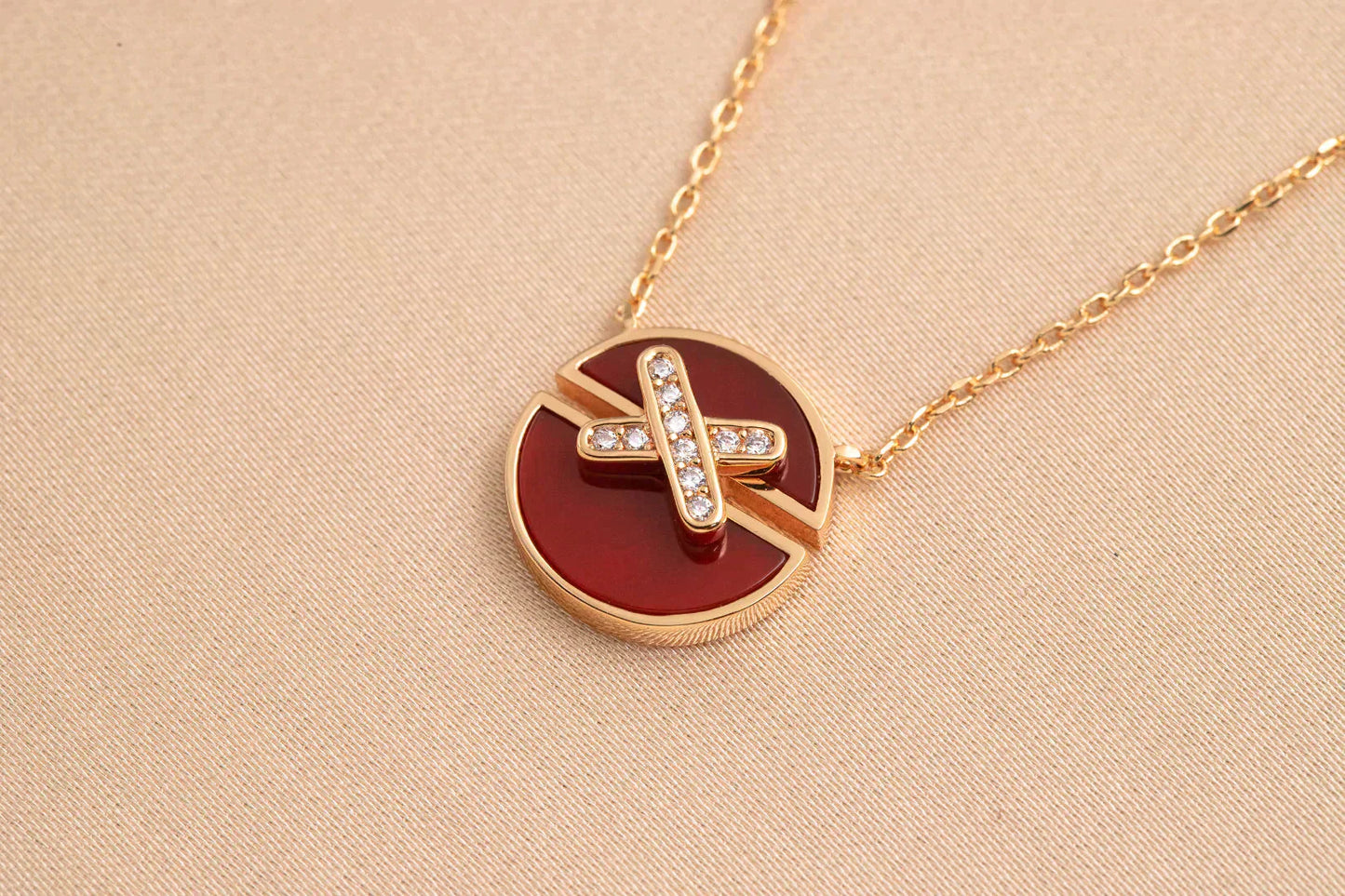 [Rose Jewelrys]JEUX DE ROSE GOLD DIAMOND NECKLACE