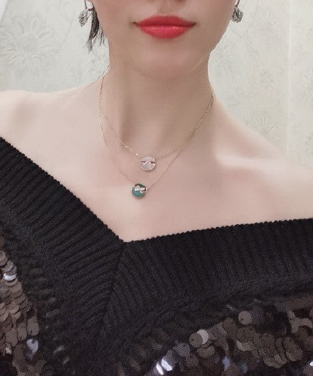 [Rose Jewelrys]JEUX DE PINK GOLD DIAMOND NECKLACE