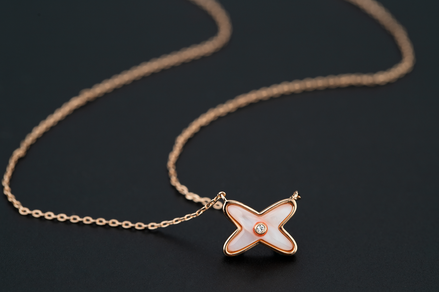 [Rose Jewelrys]JEUX DE NECKLACE 1 DIAMOND