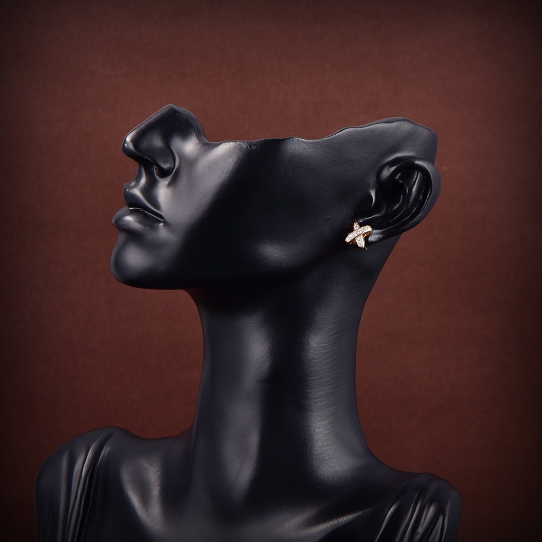 [Rose Jewelrys]JEUX DE GOLD DIAMOND EARRINGS