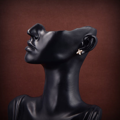 [Rose Jewelrys]JEUX DE GOLD DIAMOND EARRINGS