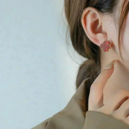 [Rose Jewelrys]CLOVER MEDIUM 1 MOTIFS CARNELIAN  EARRINGS