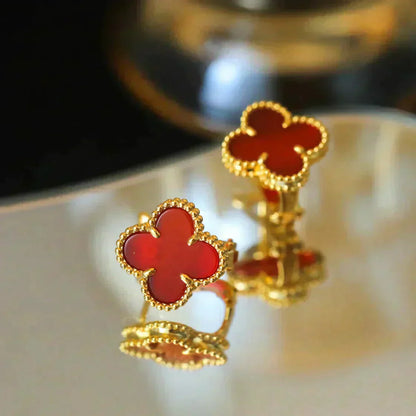 [Rose Jewelrys]CLOVER MEDIUM 1 MOTIFS CARNELIAN  EARRINGS
