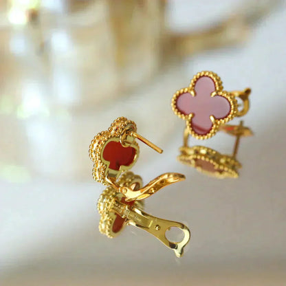 [Rose Jewelrys]CLOVER MEDIUM 1 MOTIFS CARNELIAN  EARRINGS