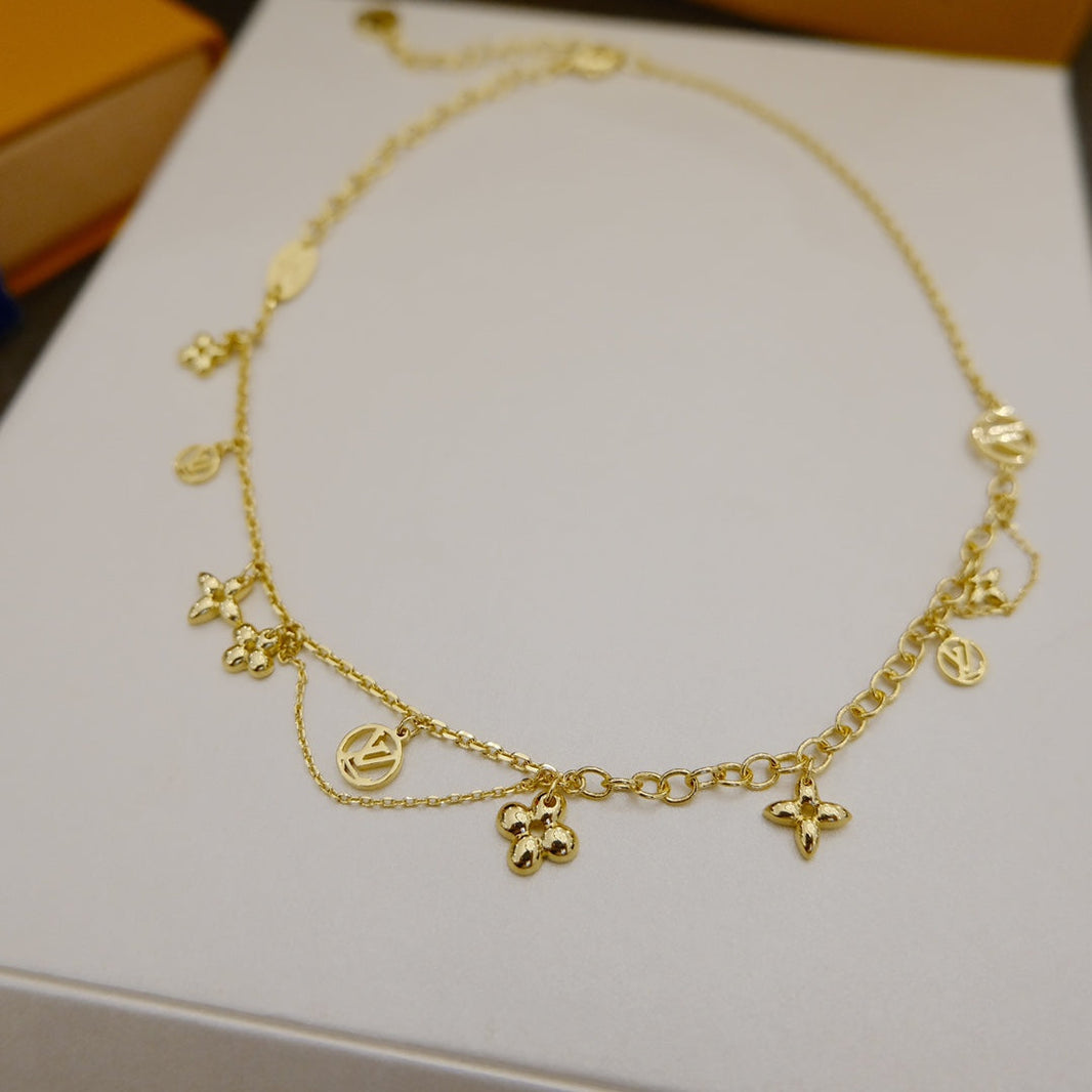 [🌹Rose💎]BLOOMING SUPPLE NECKLACE BRASS