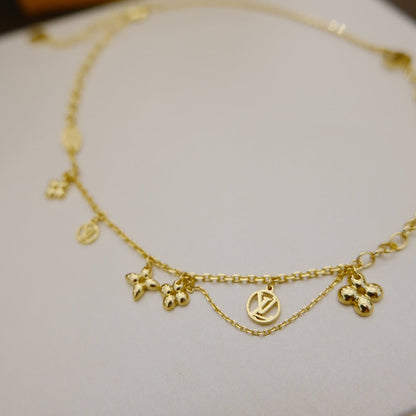 [Rose Jewelrys]BLOOMING SUPPLE NECKLACE BRASS