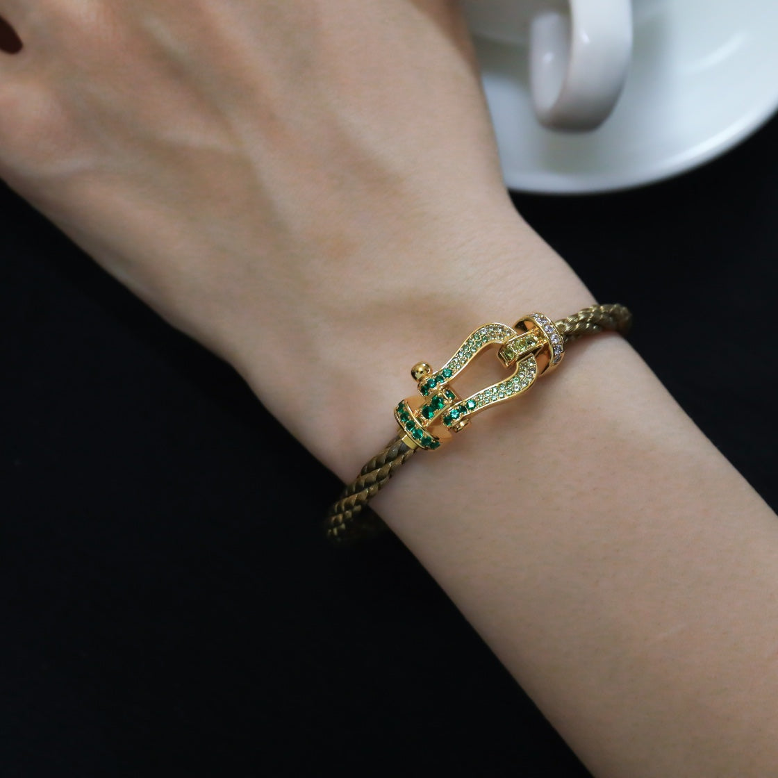 [Rose Jewelrys]FORCE 10 GOLD GREEN DIAMOND PAVED