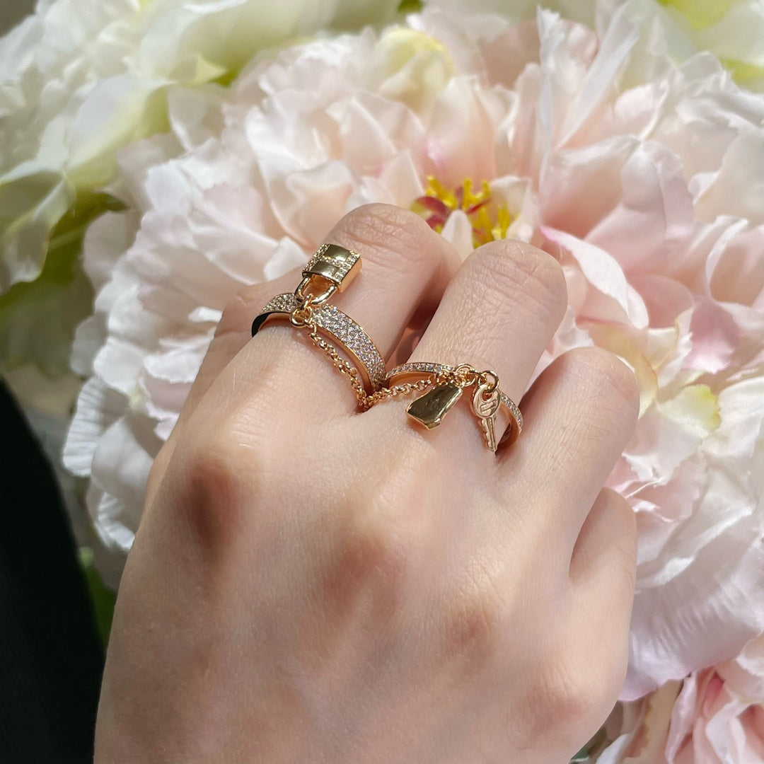 [Rose Jewelrys]HM KELLY CLOCHETTE DOUBLE RING IN  WITH DIAMONDS