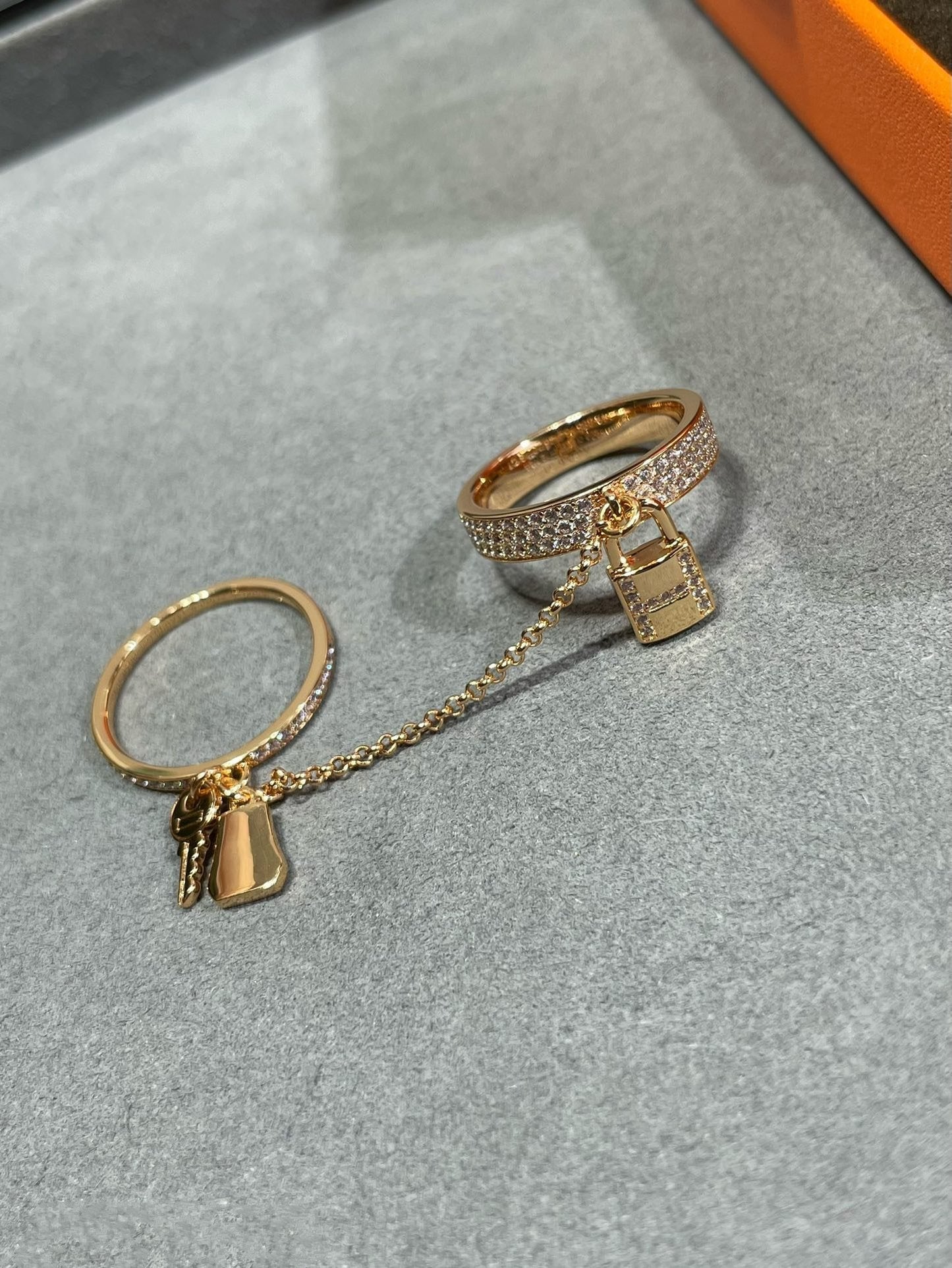 [Rose Jewelrys]HM KELLY CLOCHETTE DOUBLE RING IN  WITH DIAMONDS
