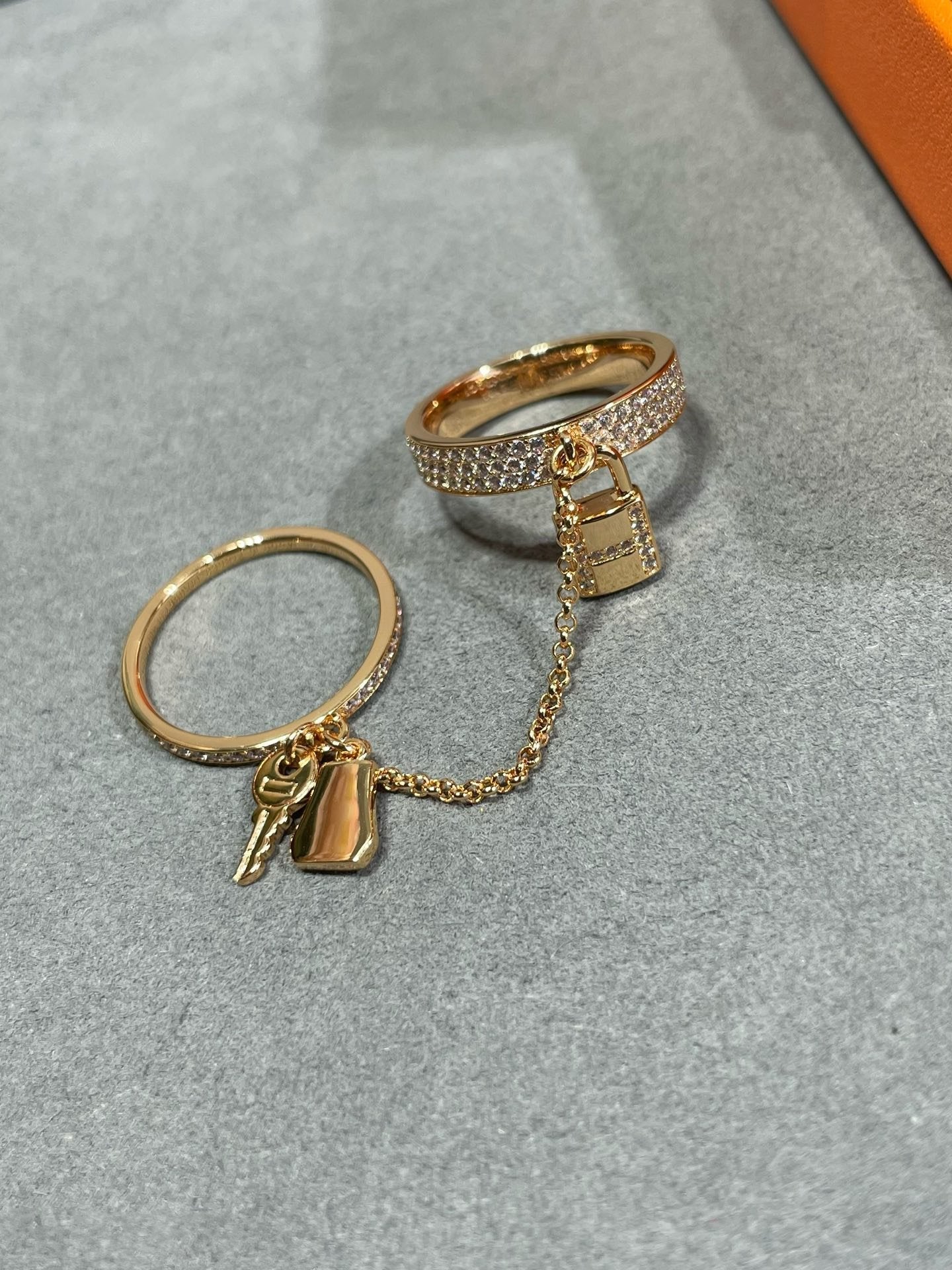 [Rose Jewelrys]HM KELLY CLOCHETTE DOUBLE RING IN  WITH DIAMONDS