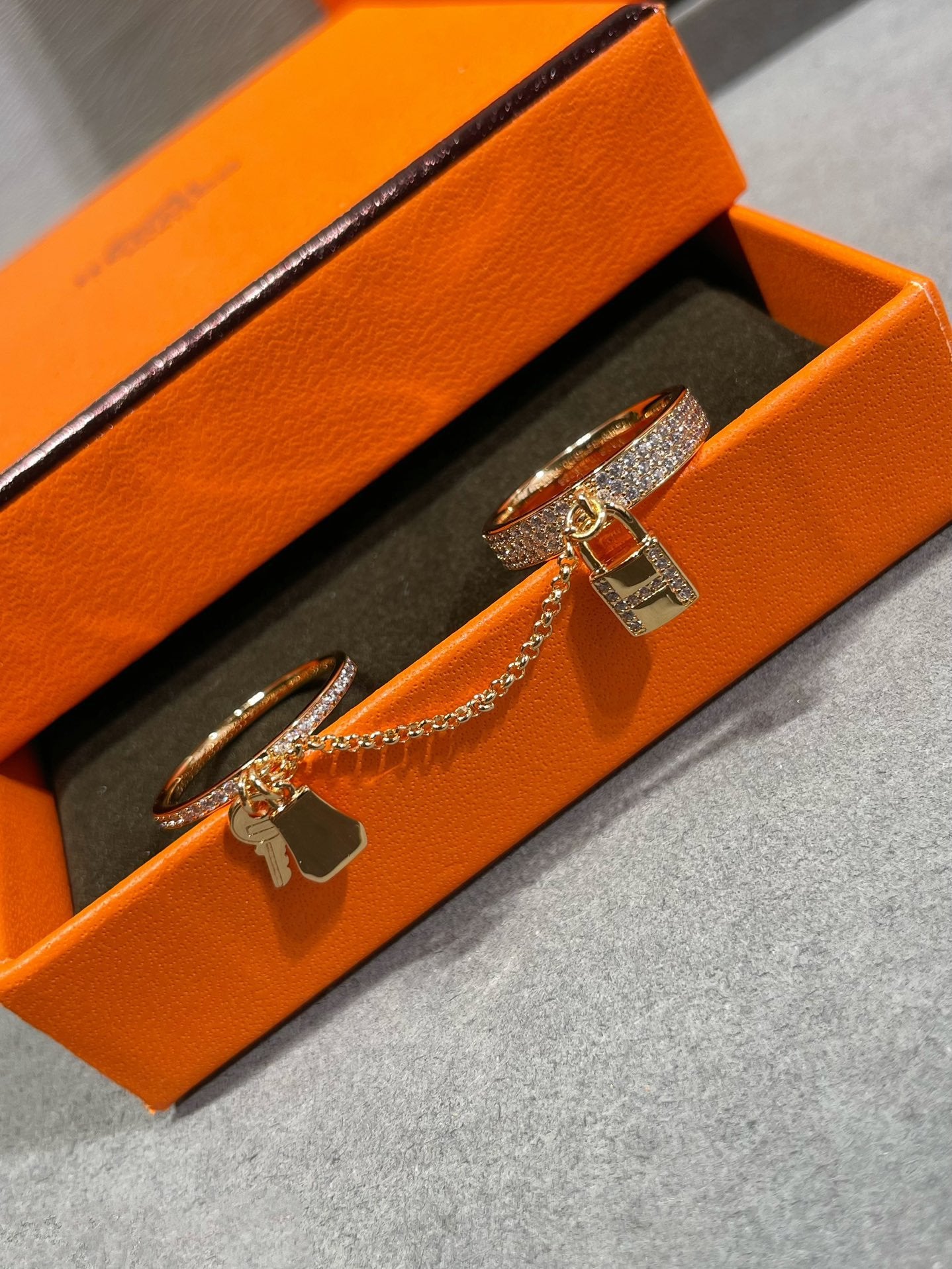 [Rose Jewelrys]HM KELLY CLOCHETTE DOUBLE RING IN  WITH DIAMONDS
