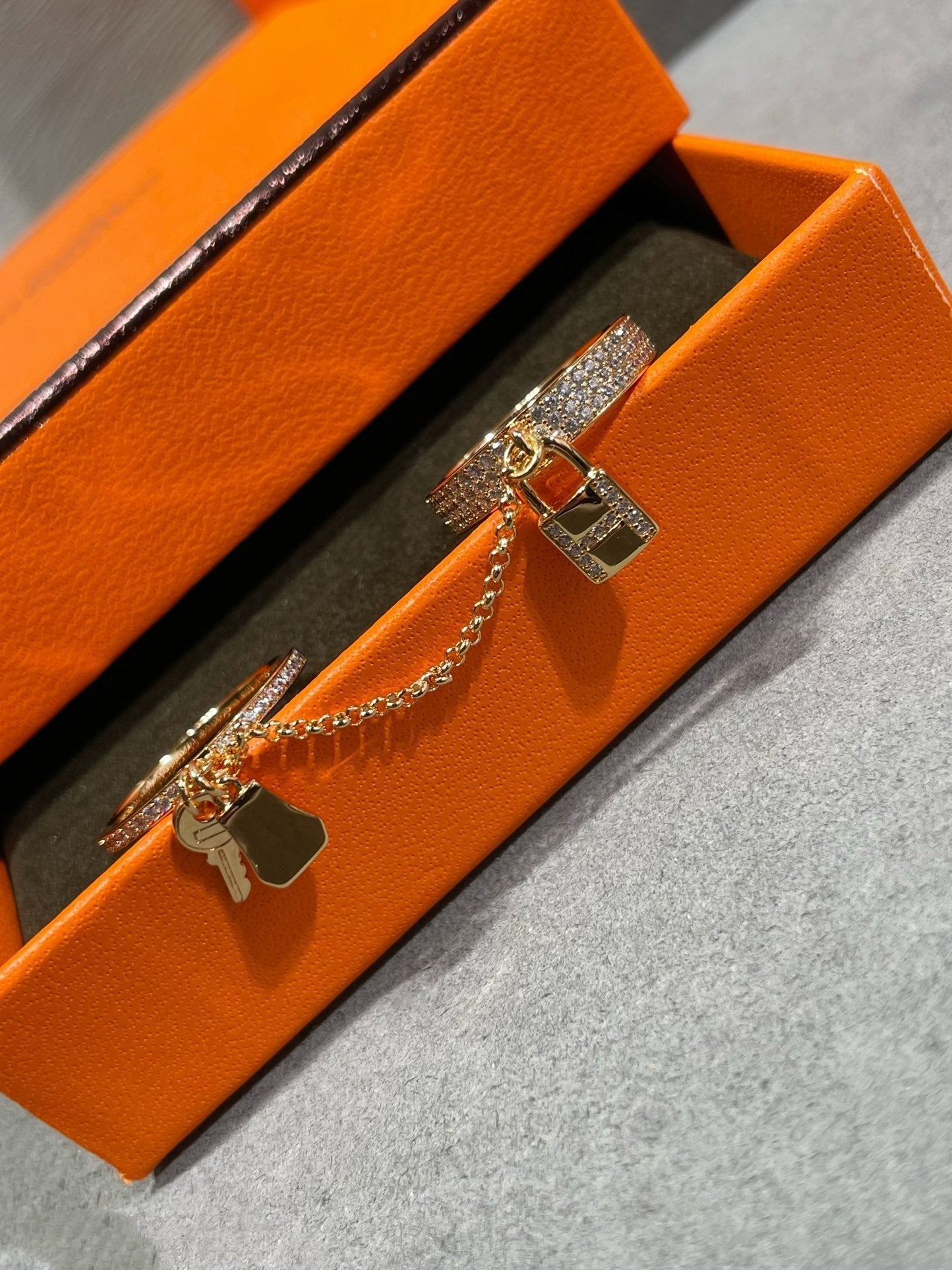 [Rose Jewelrys]HM KELLY CLOCHETTE DOUBLE RING IN  WITH DIAMONDS