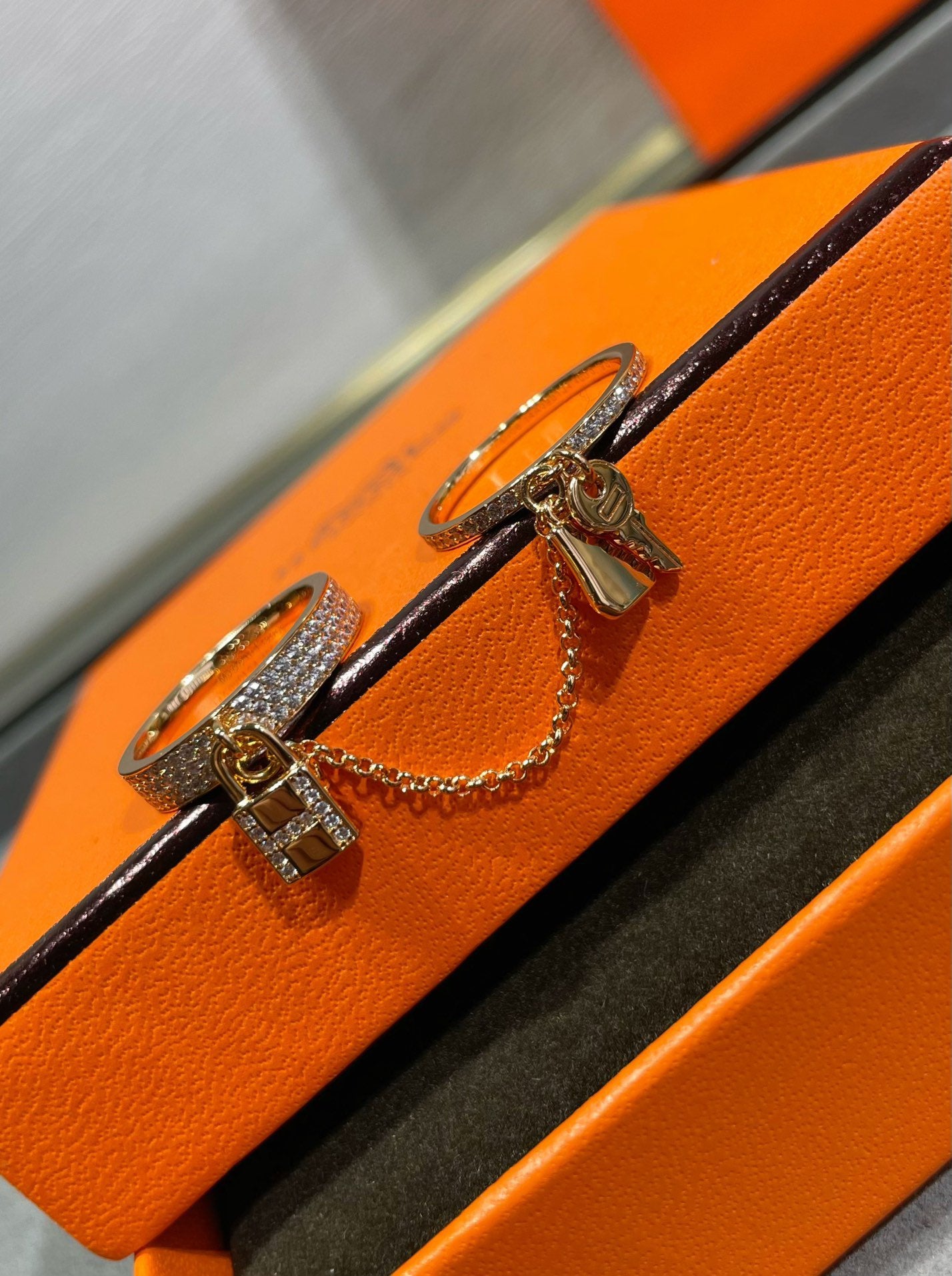 [Rose Jewelrys]HM KELLY CLOCHETTE DOUBLE RING IN  WITH DIAMONDS