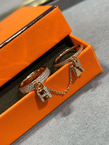 [Rose Jewelrys]HM KELLY CLOCHETTE DOUBLE RING IN  WITH DIAMONDS