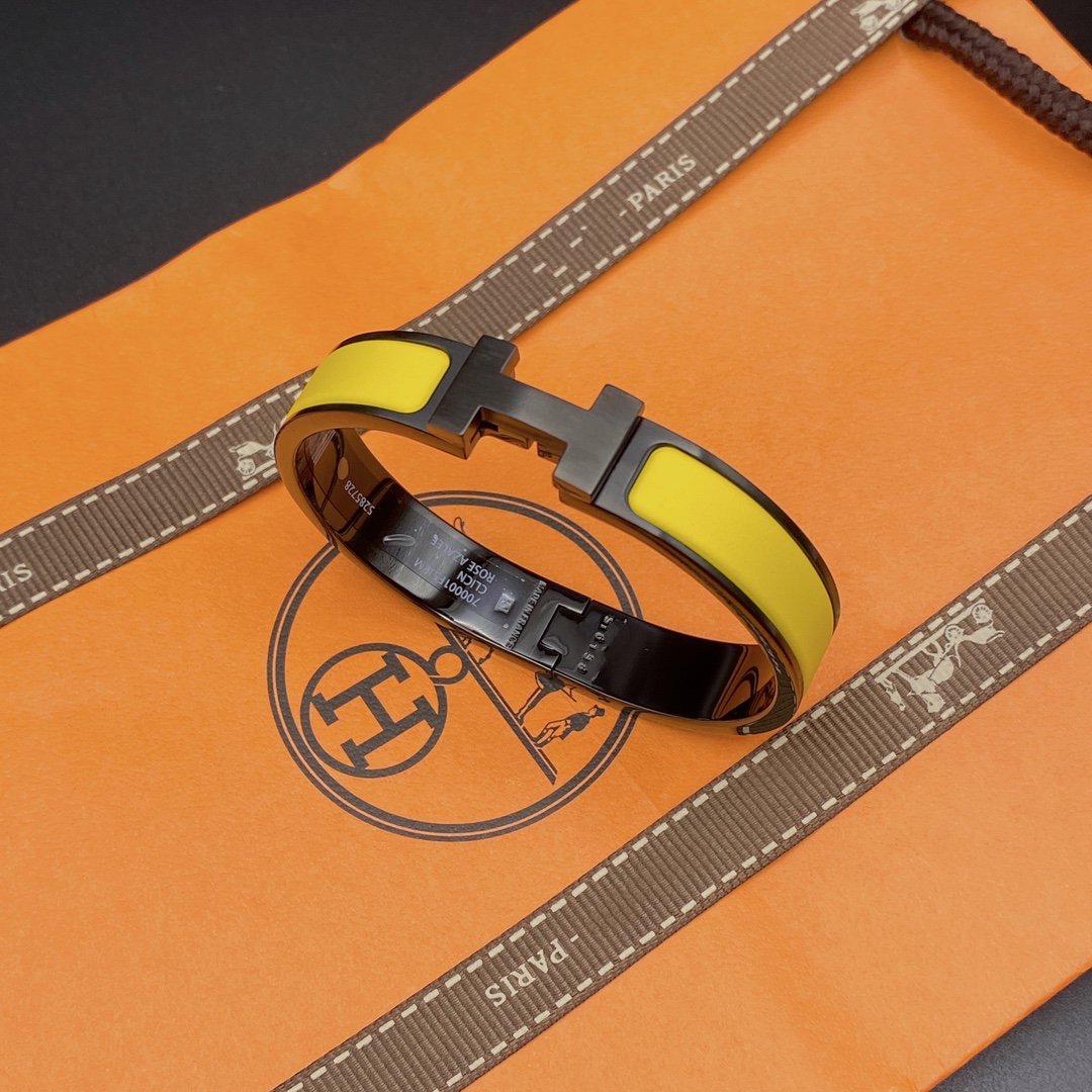 [Rose Jewelrys]CLIC HM SO BLACK YELLOW BRACELET