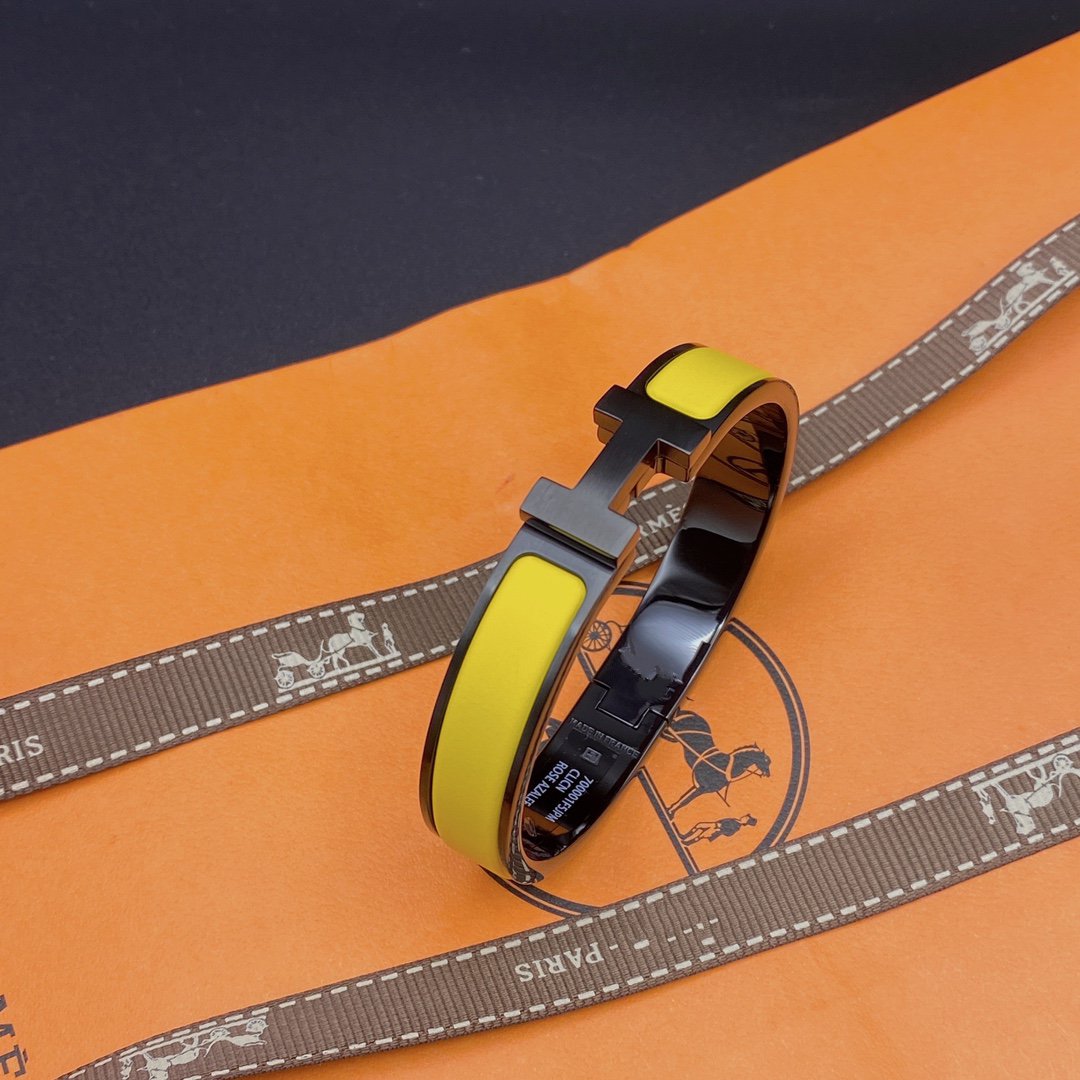 [Rose Jewelrys]CLIC HM SO BLACK YELLOW BRACELET