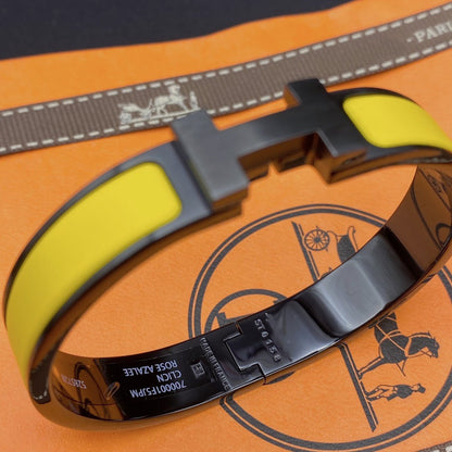 [Rose Jewelrys]CLIC HM SO BLACK YELLOW BRACELET