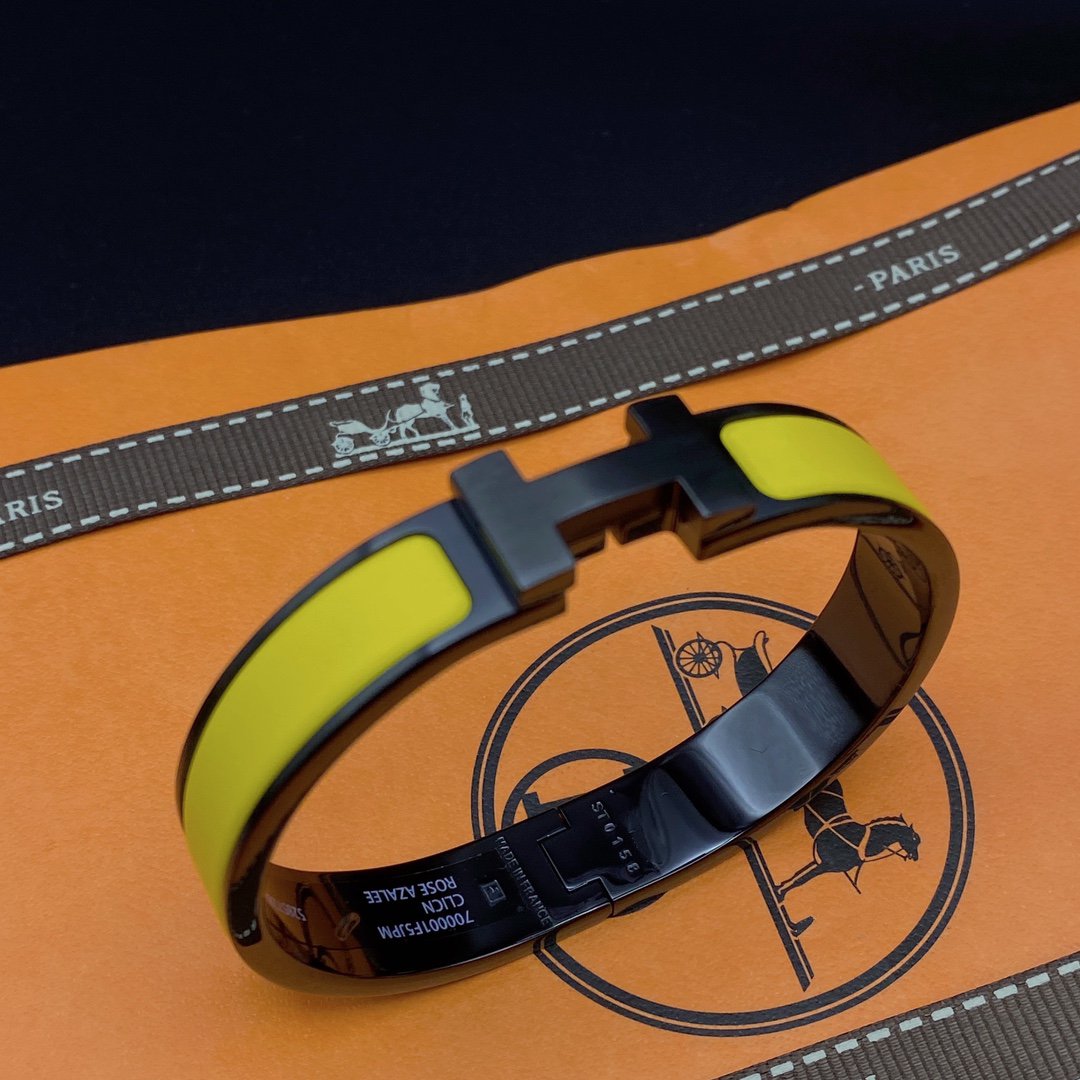 [Rose Jewelrys]CLIC HM SO BLACK YELLOW BRACELET