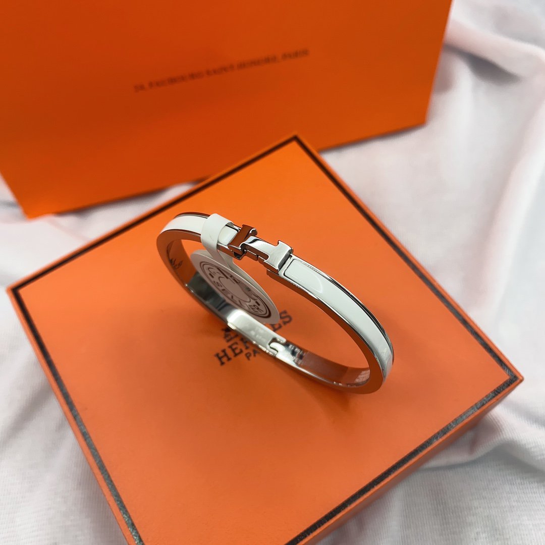[Rose Jewelrys]CLASSIC HM CLIC WHITE 8MM ENAMEL BRACELET