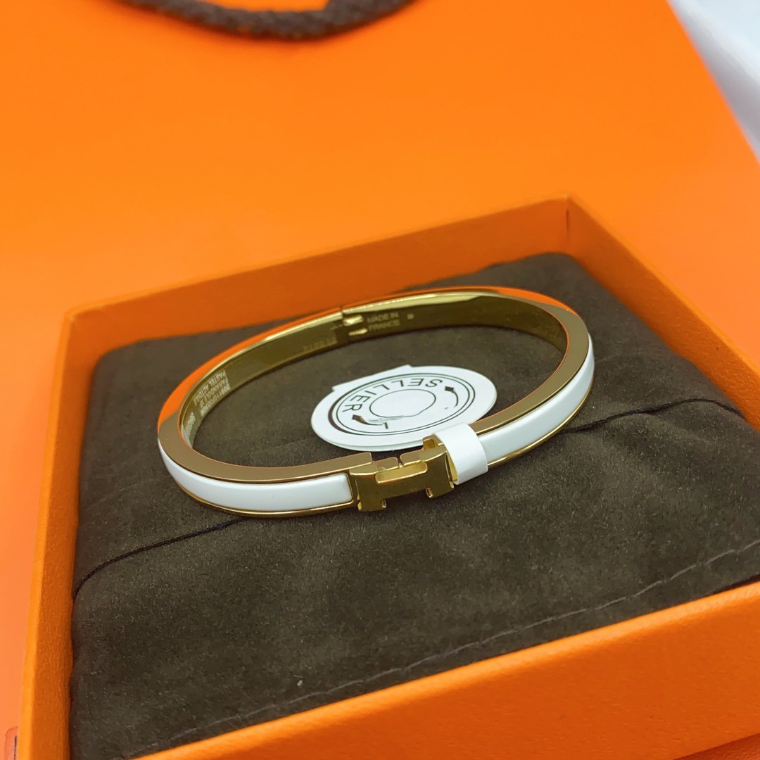 [Rose Jewelrys]CLASSIC HM CLIC WHITE 8MM ENAMEL BRACELET