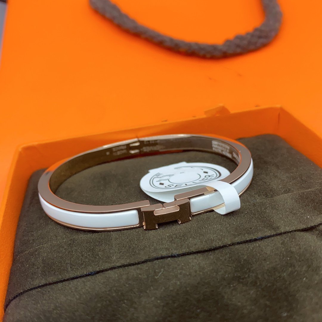[Rose Jewelrys]CLASSIC HM CLIC WHITE 8MM ENAMEL BRACELET