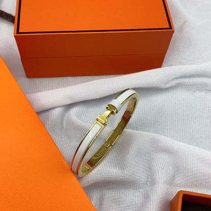 [Rose Jewelrys]CLASSIC HM CLIC WHITE 8MM ENAMEL BRACELET