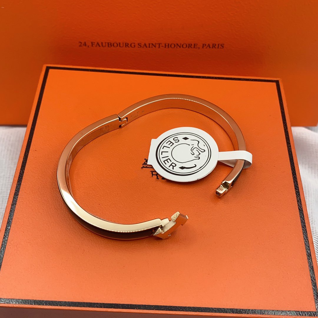 [Rose Jewelrys]CLASSIC HM CLIC BLACK 8MM ENAMEL BRACELET