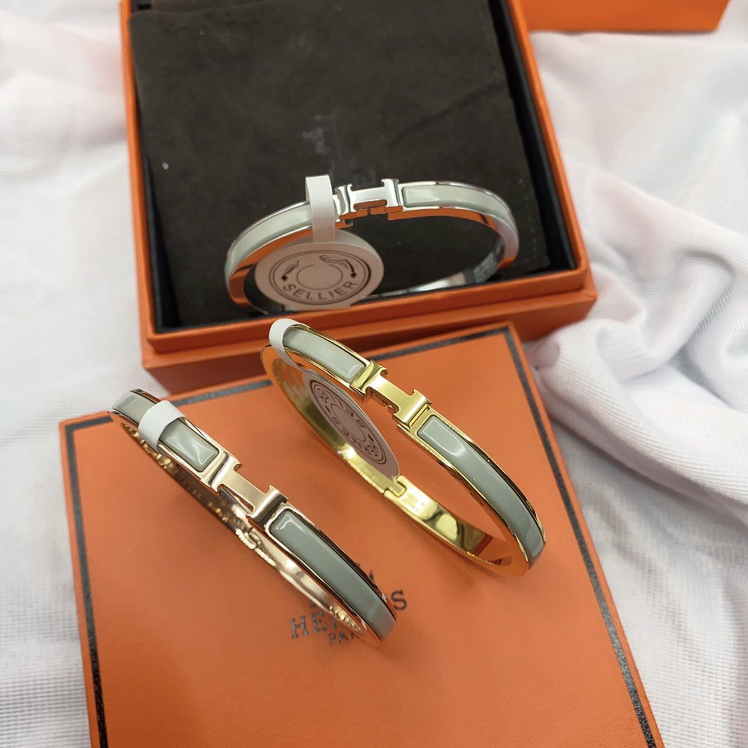 [🌹Rose💎]CLASSIC HM CLIC GREEN 8MM ENAMEL BRACELET