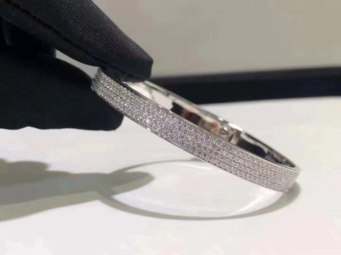 [Rose Jewelrys]HM KELLY BRACELET IN SILVER AND FULL PAVE DIAMOND