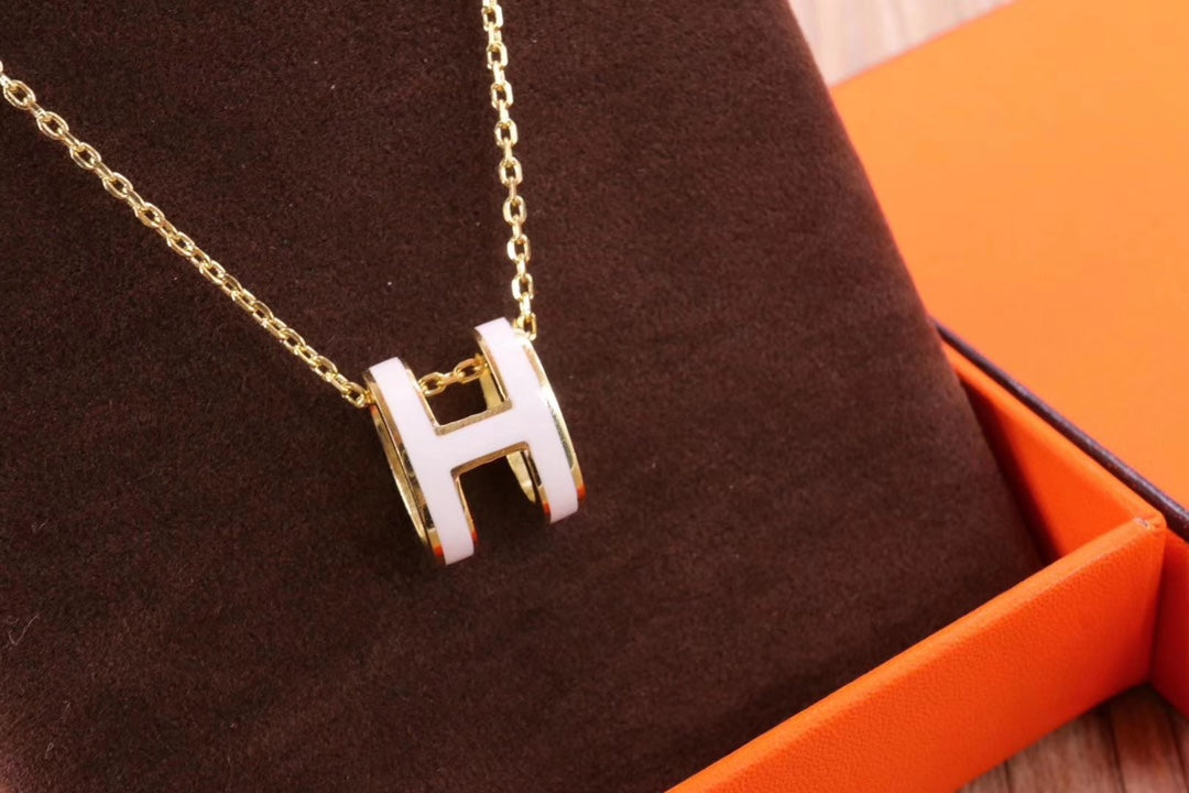 [Rose Jewelrys]HM CLIC YELLOW ENAMEL GOLD NECKLACE