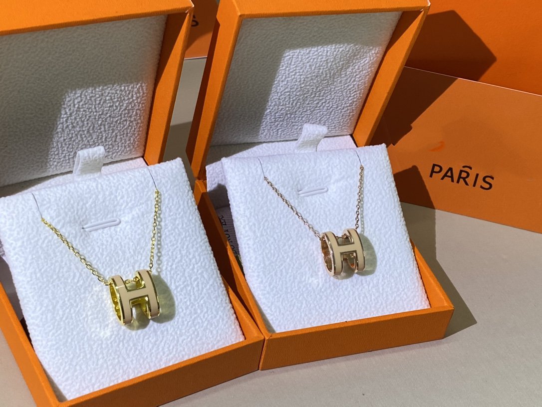 [Rose Jewelrys]HM CLIC YELLOW ENAMEL GOLD NECKLACE
