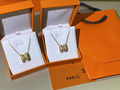[Rose Jewelrys]HM CLIC YELLOW ENAMEL GOLD NECKLACE
