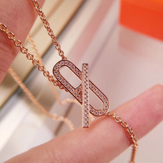 [Rose Jewelrys]HM FIRE PIG NOSE NECKLACE TRENDY STREET