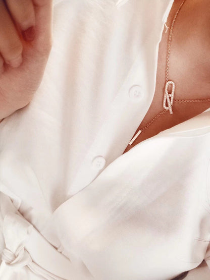 [Rose Jewelrys]HM FIRE PIG NOSE NECKLACE TRENDY STREET