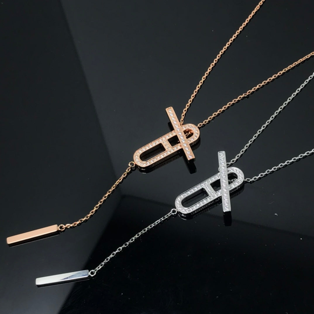 [Rose Jewelrys]HM NECKLACE PLATINUM ROSE GOLD DIAMOND
