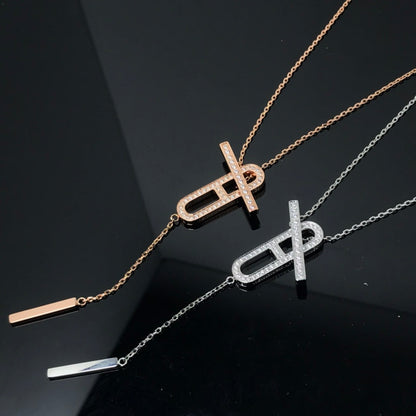 [Rose Jewelrys]HM NECKLACE PLATINUM ROSE GOLD DIAMOND