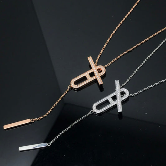 [Rose Jewelrys]HM NECKLACE PLATINUM ROSE GOLD DIAMOND