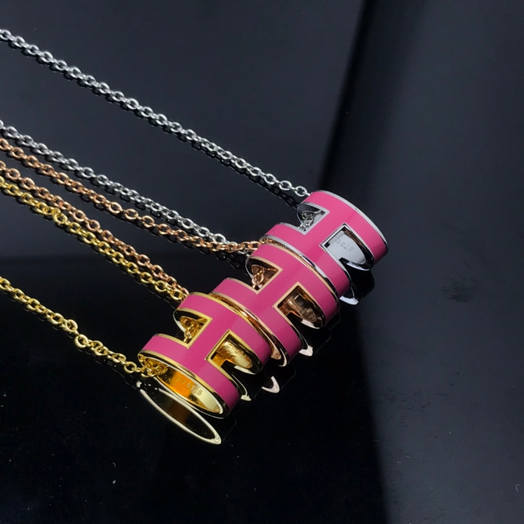 [Rose Jewelrys]H NECKLACE PINK
